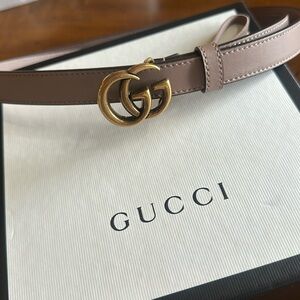 Gucci Thin Calfskin GG Marmont Belt Size 40
